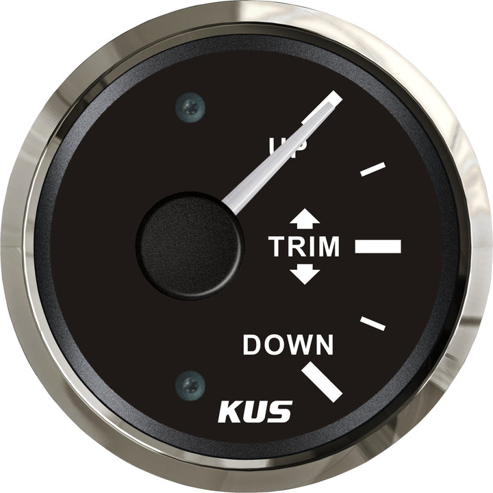 KUS wasserfest Trim Gauge Meter oben 52mm 12V/24V mit Hintergrundbeleuchtung Schwarz, Schwarz
