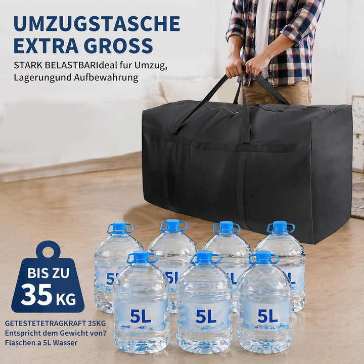 180L Umzugstasche aus 600D Oxford – Wasserdichte, extra starke Aufbewahrungstasche mit verstärkten G