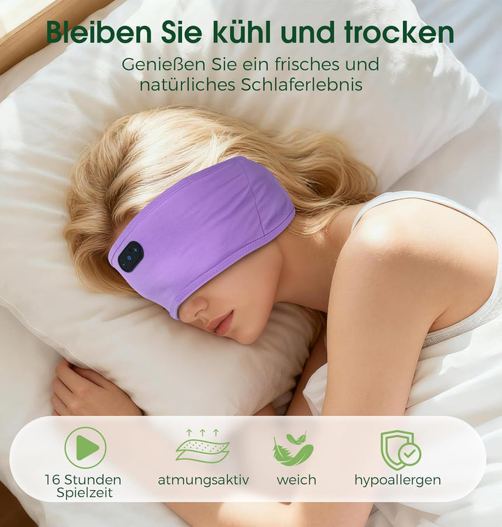 MUSICOZY Schlafkopfhörer Stirnband Bluetooth,Verbessert Kopfhörer Stirnband aus hautfreundlicher Bam