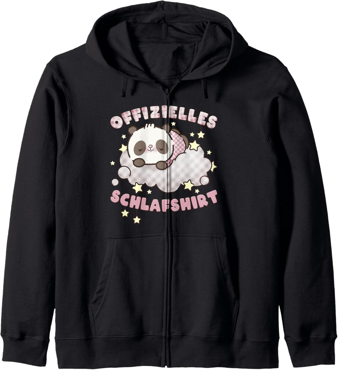 Offizielles Schlafshirt, schlafender Panda, Pyjama Shirt Kapuzenjacke