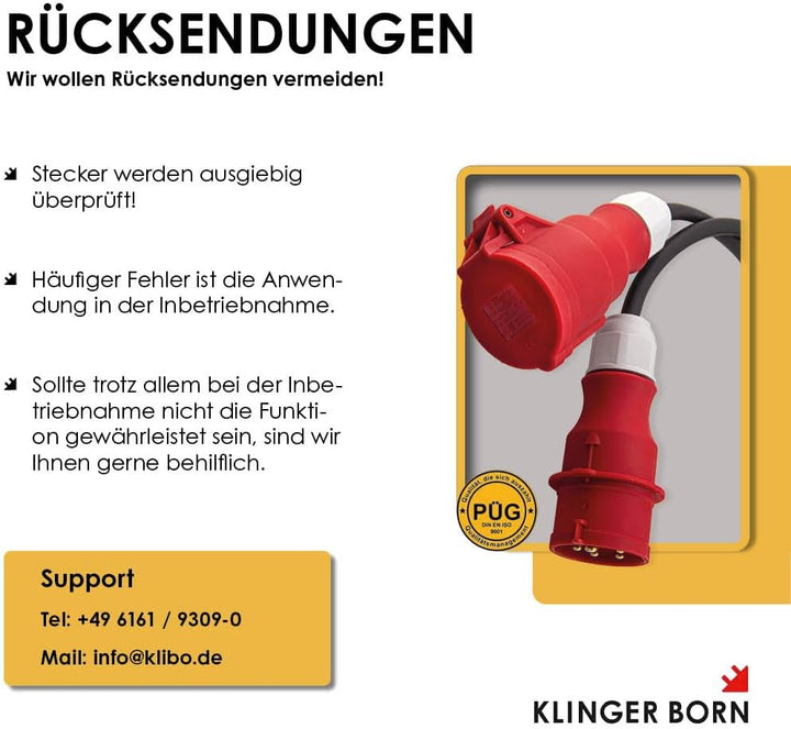 CEE-Verlängerungsleitung H07RN-F 5G2,5 | 16A - 5m, 10m, 20m, | Starkstrom, Kraftstrom | IP44 | Ideal