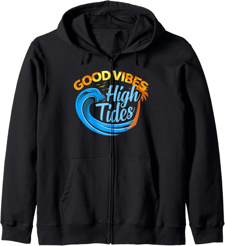 Good Vibes High Tides Surfer Surfing Kapuzenjacke