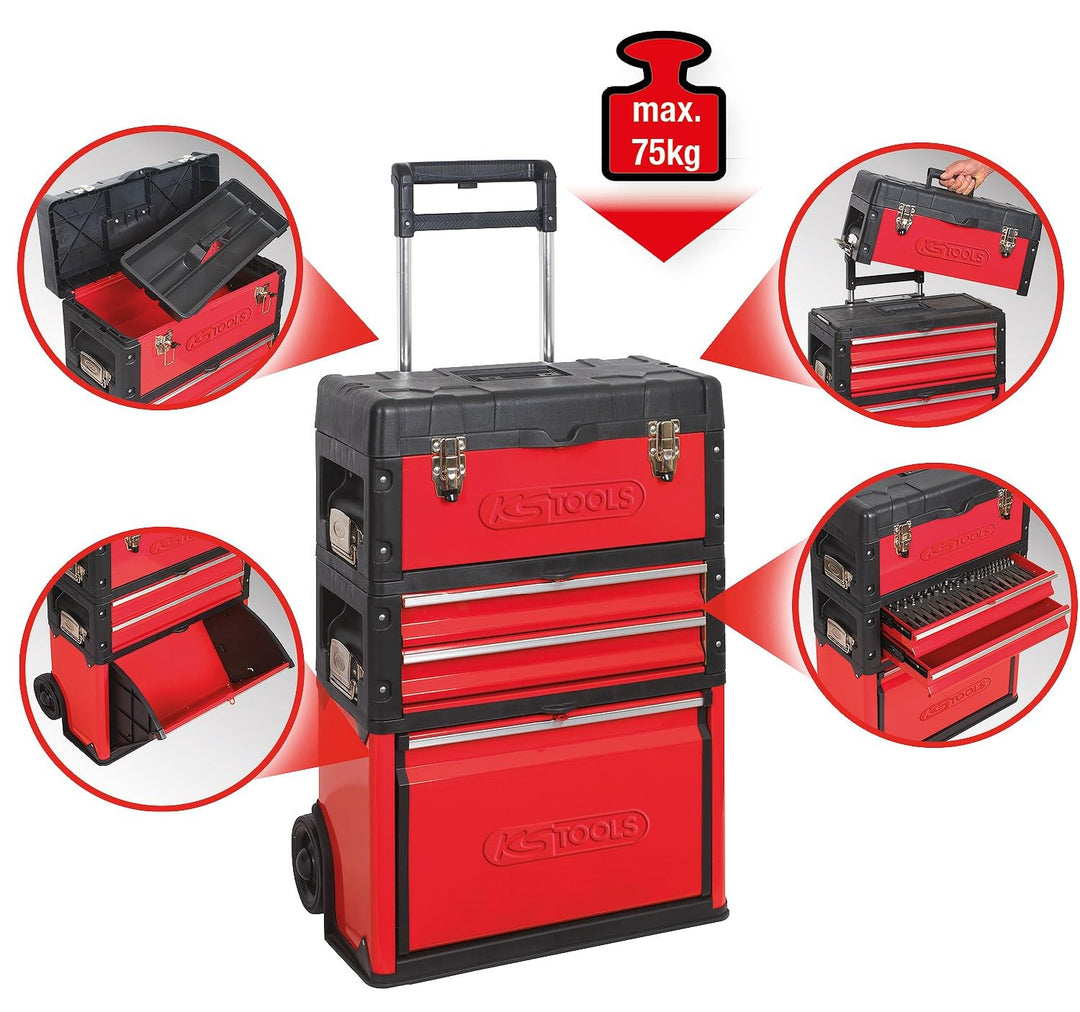 KS Tools Mobile Kunststoff Stahlblech Tool Box, 850.0340