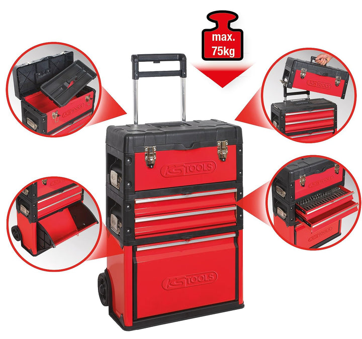 KS Tools Mobile Kunststoff Stahlblech Tool Box, 850.0340