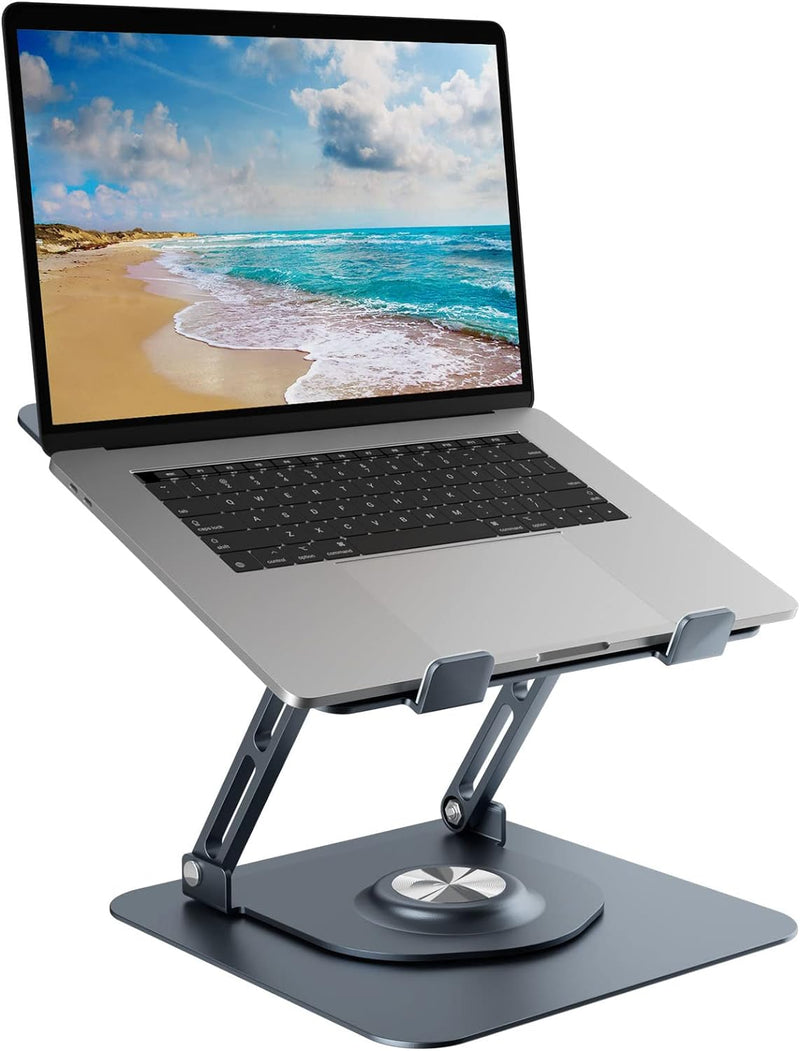 Epherie Laptop Ständer mit 360° drehbarem rundem Basis, Höhenverstellbarer ergonomischer Laptopständ