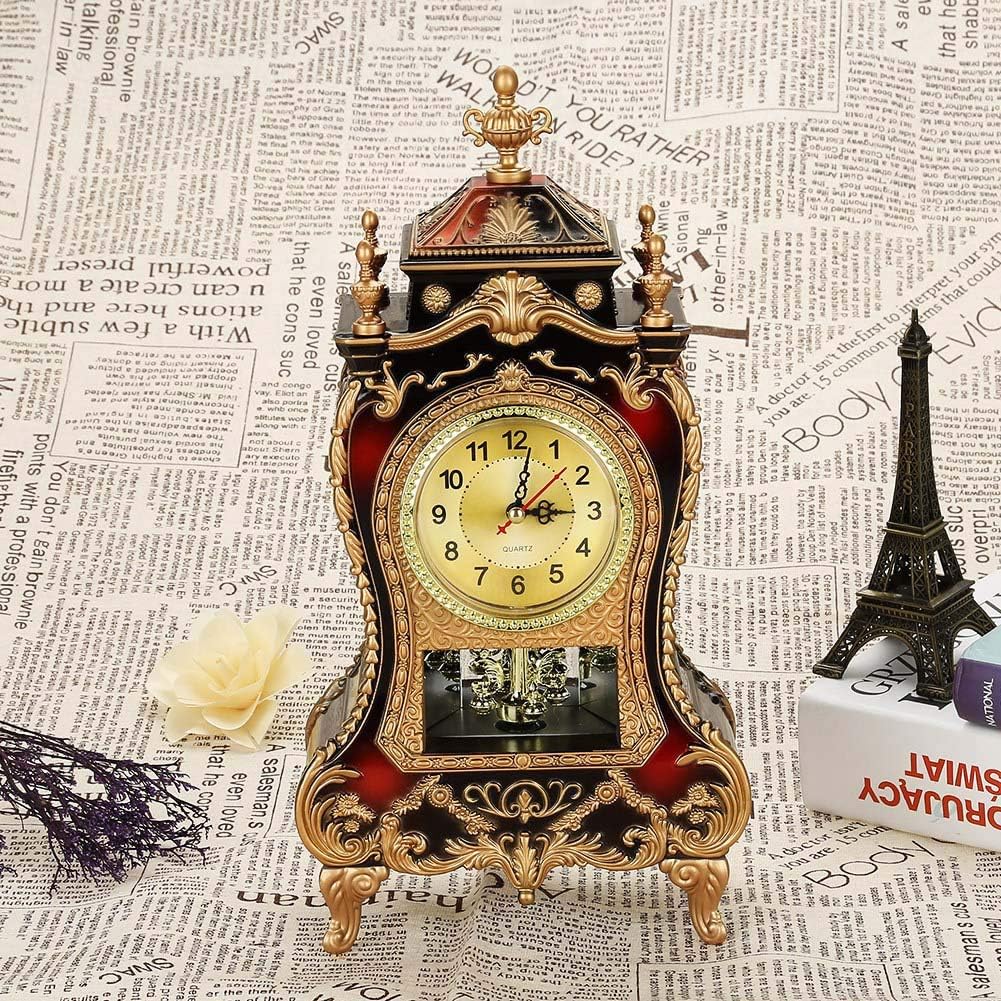 Joyzan Tischwecker, Wanduhr mit Pendel und Glockenspiel, Klassische Vintage-Tischuhr im europäischen