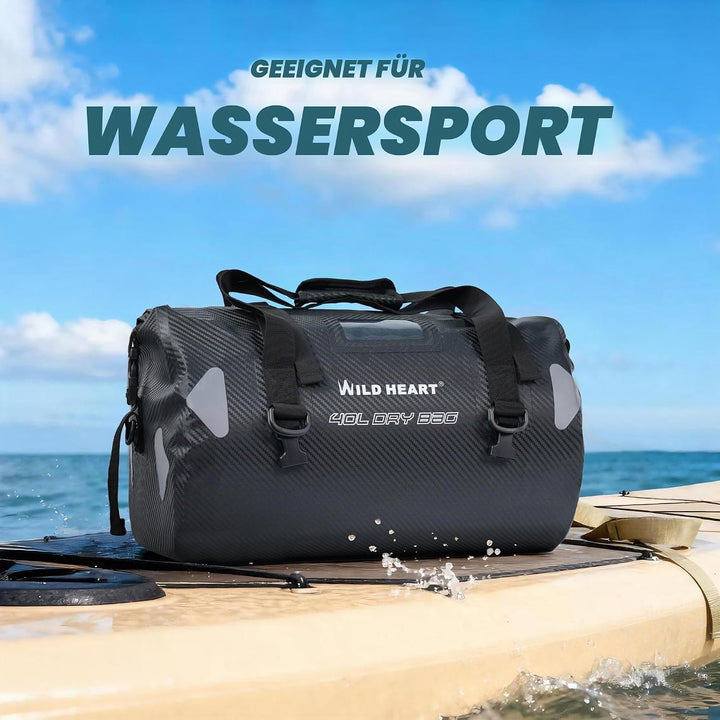 WILD HEART wasserdichte Reisetasche, 40 l 66 l, 100 l, mit verschweissten Nähten, Schultergurten, Ne