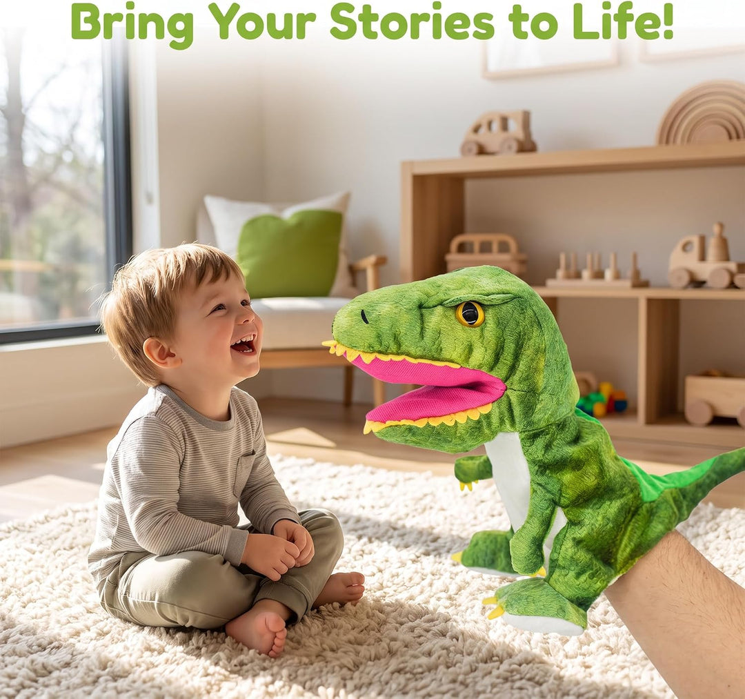 lilizzhoumax Dinosaurier Kuscheltier, Simuliertes Tier Dinosaurier Handpuppe aus Plüsch, Kawaii Nied