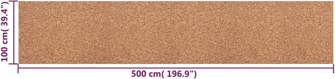 Korkrolle 100 x 500 cm, Kork-Wandbelag als Pinnwand und Trittschalldämmung, Wärmeisolierende Korkmat