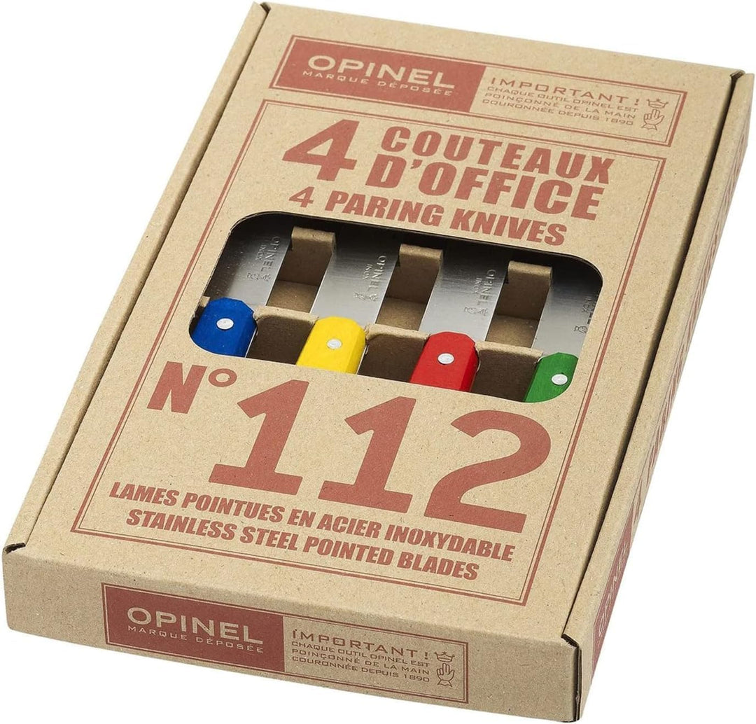 Opinel Küchenmesserset 4-teilig farbige Buchenholzgriffe 254316