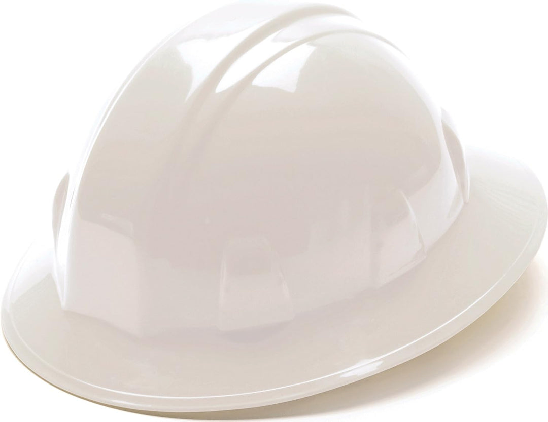 Pyramex SL Series Full Brim Hard Hat 4-Point Ratchet Suspension Weiss Standard, Wei&amp;