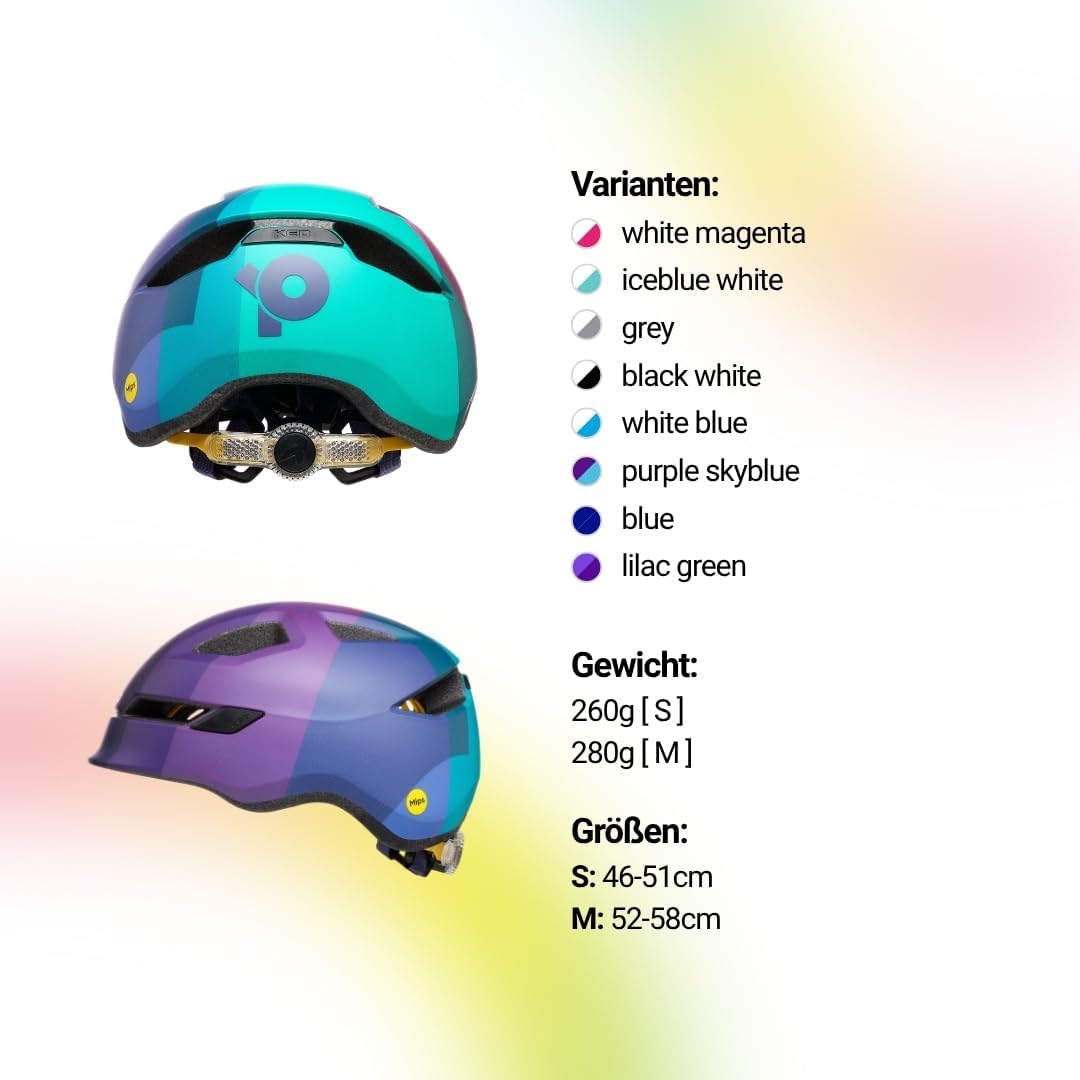 KED Unisex Jugend Pop Fahrradhelm S (48-52cm) Violet, S (48-52cm) Violet