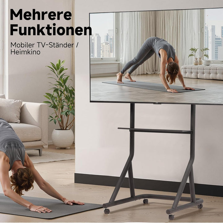 GTPLAYER Rennsimulator Monitorhalterung höhenverstellbar mit Rollen für 32-65 Zoll Fernseher & Monit