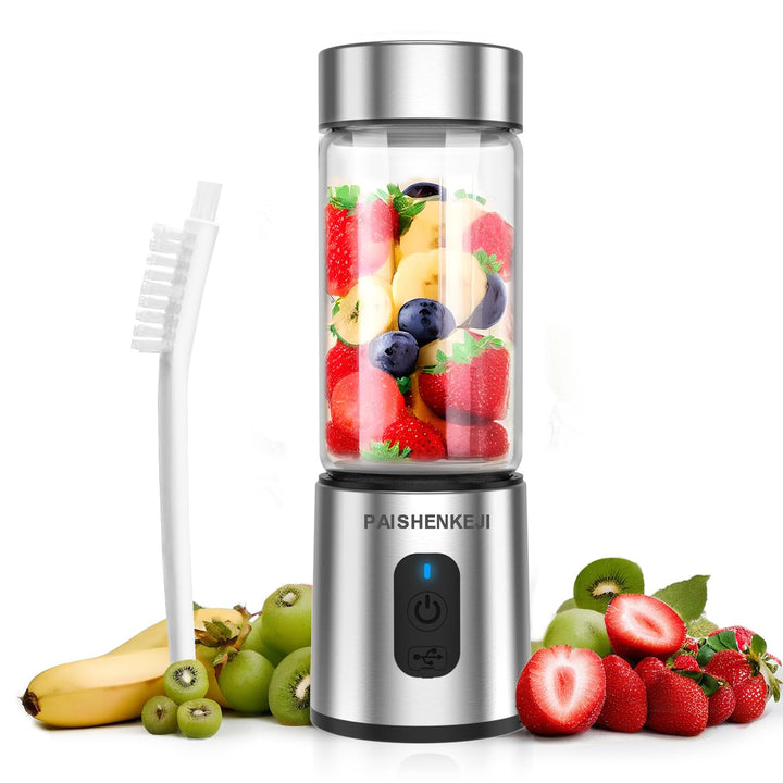 Mini Mixer Glas Smoothie Maker - Standmixer, Tragbarer Mini Blender, Smoothie Maker to go, 400ml Tra