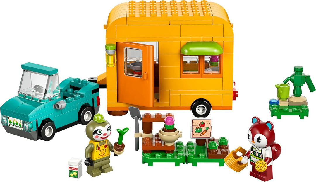 LEGO Animal Crossing Gerds Wohnwagen & Gärtnerei, Bauset für Rollenspiele, Spielzeug Auto für Kinder