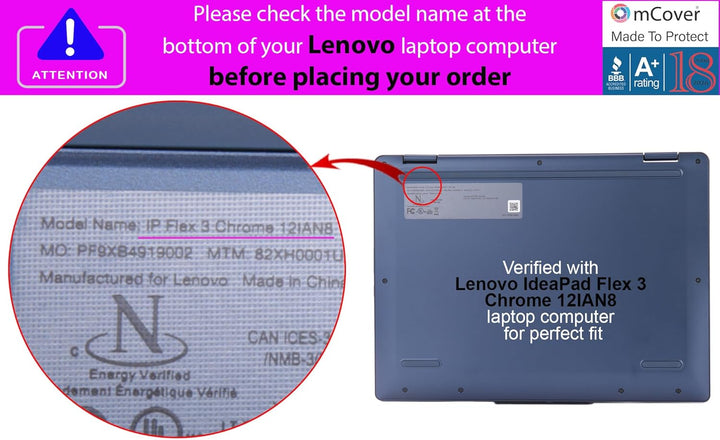 mCover Nur kompatibel mit Lenovo IP Flex 3 Chrome 12IAN8 Convertible Chromebook Laptops (2023–2025)