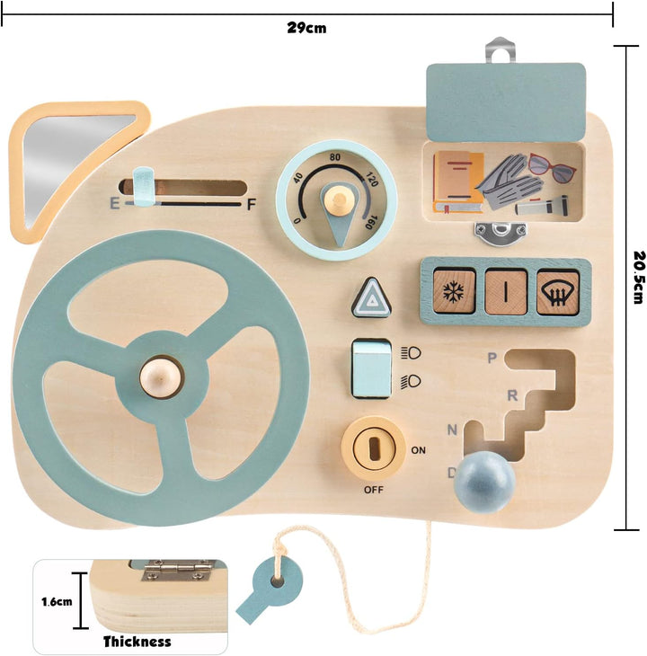 Vanplay Montessori Spielzeug Steuerrad Kinder Lenkrad Busy Board Holzspielzeug Activity Board Motori