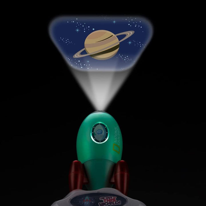National Geographic Weltraumrakete - Projektor zum Projizieren von 24 Bildern zum Thema Weltraum ink