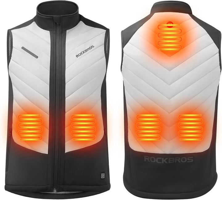 ROCKBROS Beheizte Weste USB Elektrische Heizweste mit 3 Temperaturstufen Waschbare Beheizbare Winter