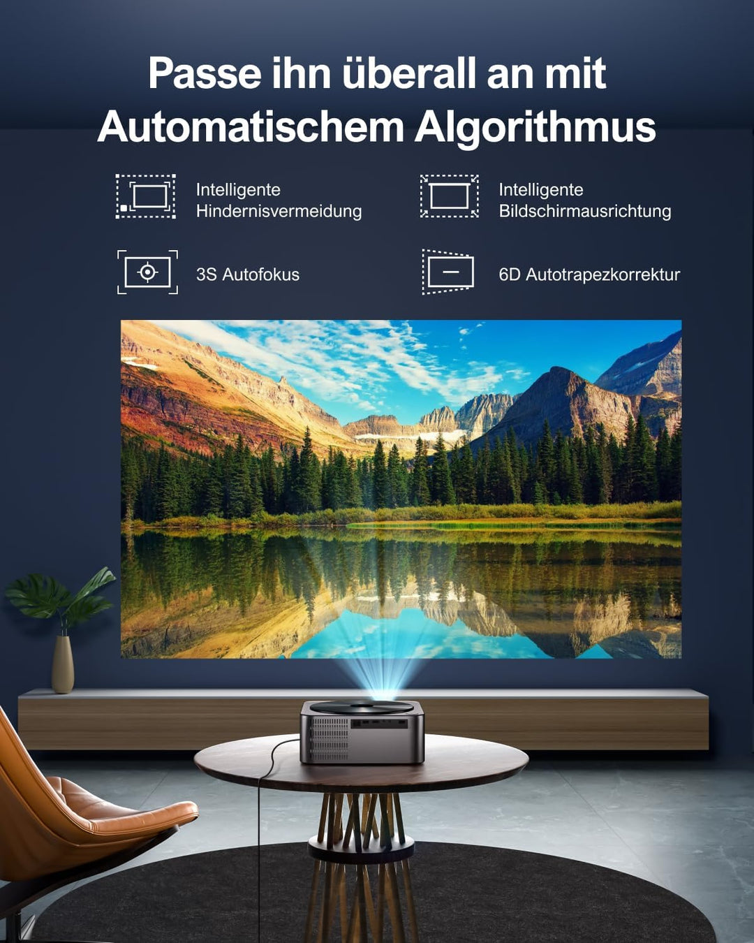 Ultimea Beamer Full HD 1080P Native mit Autofokus &amp; Trapezkorrektur, 5G WiFi Bluetooth 700 ANSI 21,0