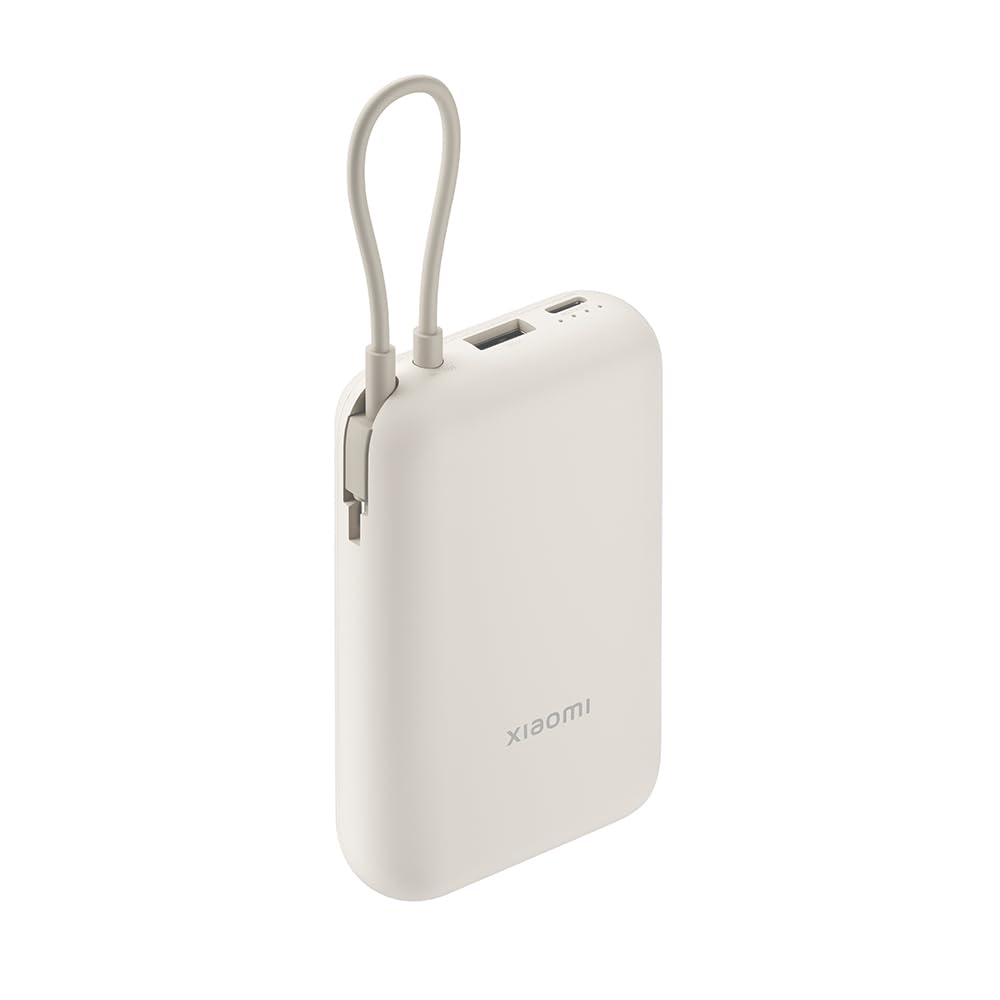 Xiaomi 22.5W Power Bank mit Integriertem Kabel - 10000mAh, Schnellladefunktion, lädt 3 Geräte gleich