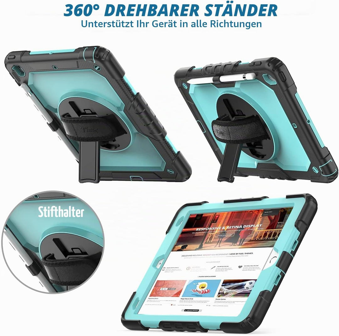 Timecity Hülle für iPad 9/8 / 7 Generation 2021/2020 / 2019 10,2 Zoll Schutzhülle Stossfest Robust m