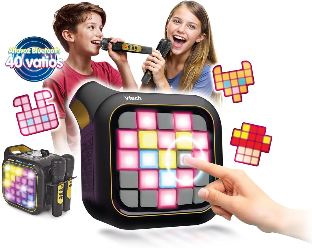 VTech Karaoke Light Party Duo Golden Edition, leistungsstarker Lautsprecher, Karaoke, tragbar, mit B