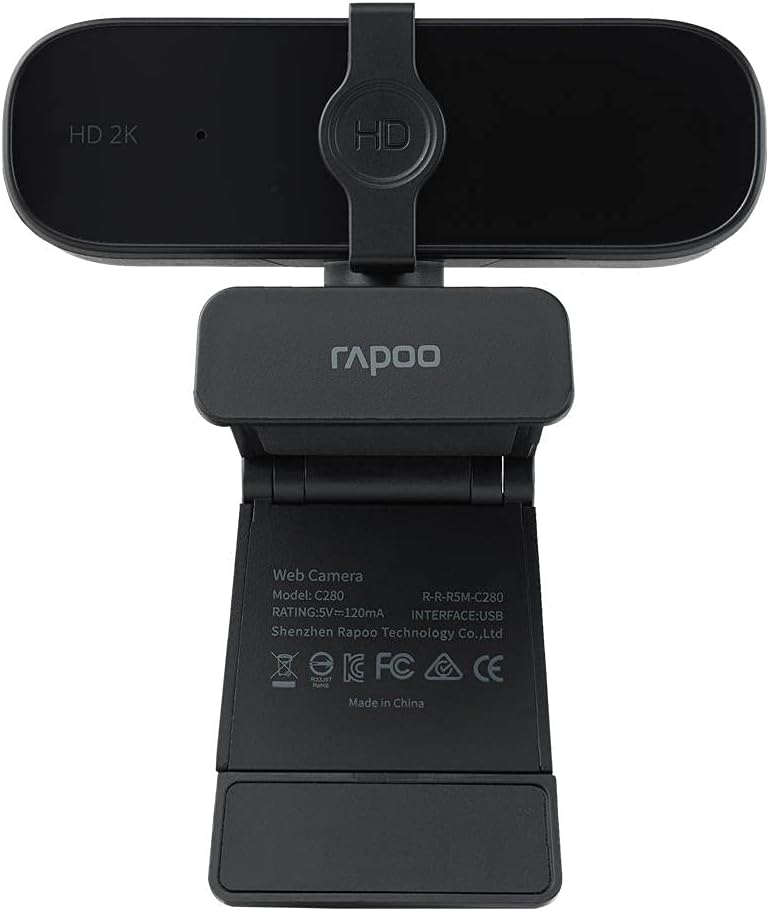 Rapoo XW2K Full HD 2K Webcam (4MP) 85° Sichtfeld, Autofokus, Rauschunterdrückung, USB-Anschluss, Kam