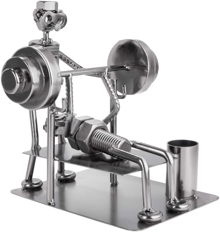 BRUBAKER Schraubenmännchen Bodybuilder Bankdrücken - Handarbeit Eisenfigur Metallmännchen - Metallfi