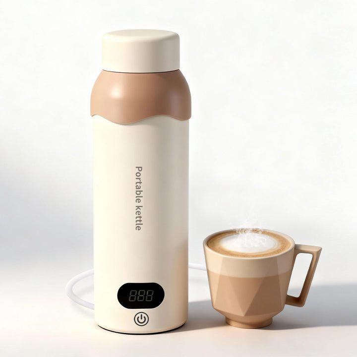 Elektrischer Reisewasserkocher Klein 450 mL - 6 Temperatureinstellungen Mini Wasserkocher zum Anschl