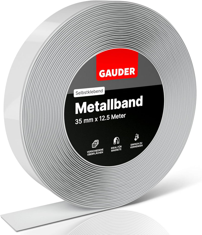 GAUDER Metallband selbstklebend I Ideal für Tonies®-Figuren & -Regale I Ferroband I Magnetband für M