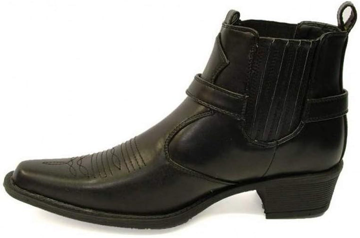 Us Messing Cuban Heel Steigbügel Western Kuh Stiefel 44 EU Schwarz, 44 EU Schwarz