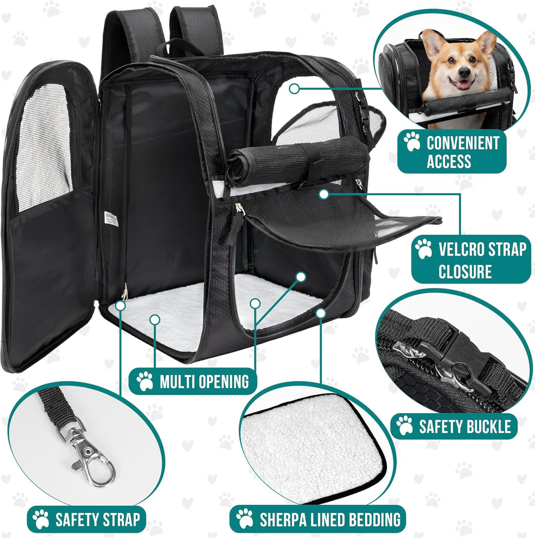 PetAmi Hunderucksack für kleine und grosse Katzen, Haustiere, Welpen, belüfteter Haustier-Wanderruck