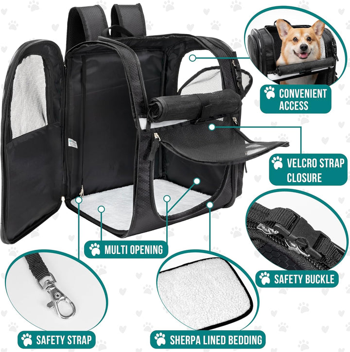PetAmi Hunderucksack für kleine und grosse Katzen, Haustiere, Welpen, belüfteter Haustier-Wanderruck