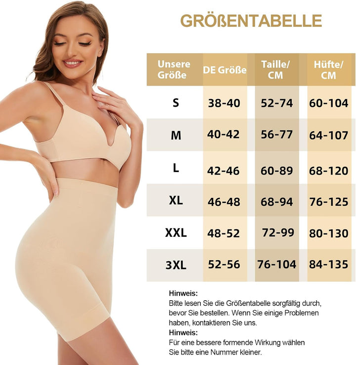 SIMIYA Bauchweg Unterhose Damen Hohe Taille Shapewear Nahtlose Miederhose mit Bein Figurenformend Mi