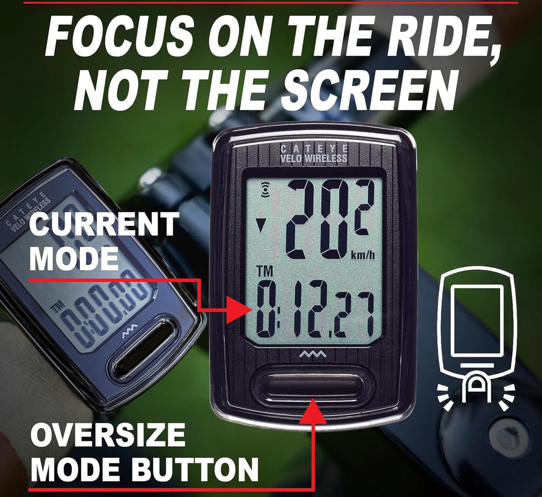 CATEYE Velo Wireless CC-VT230W Fahrradcomputer Does not apply Schwarz, Does not apply Schwarz