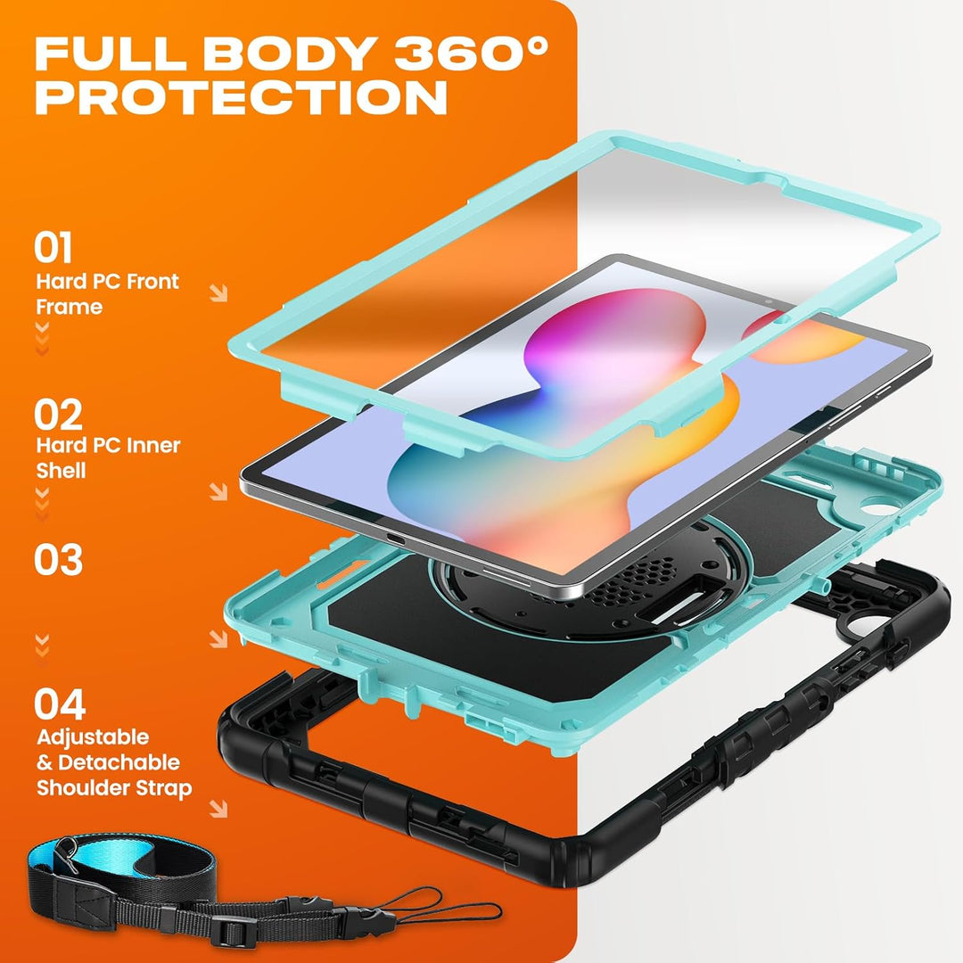 SEYMAC stock Hülle für Samsung Galaxy Tab S6 Lite 10,4 Zoll 2022/2020, Stossfest Schutzhülle mit Bil
