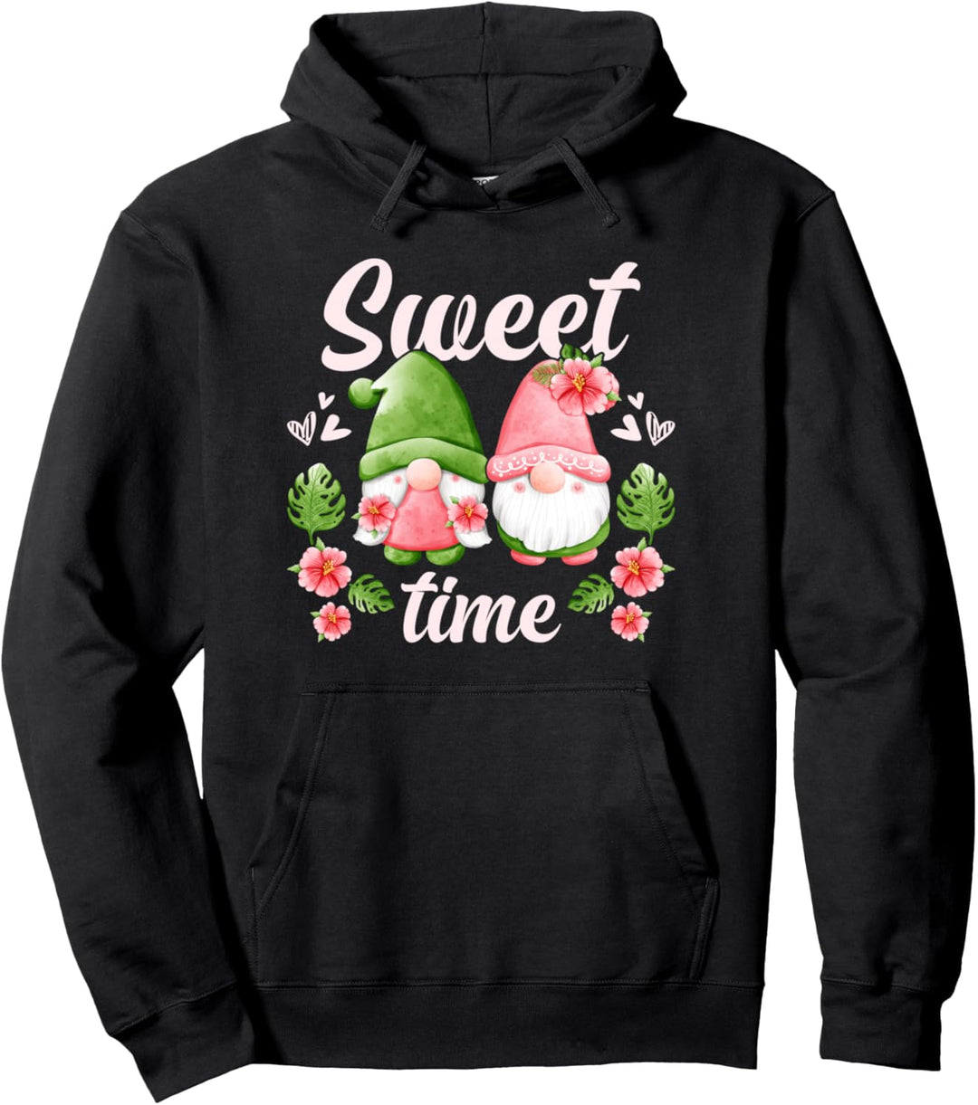 Wichtel Paar mit Blumen, Gartenzwerge Pullover Hoodie