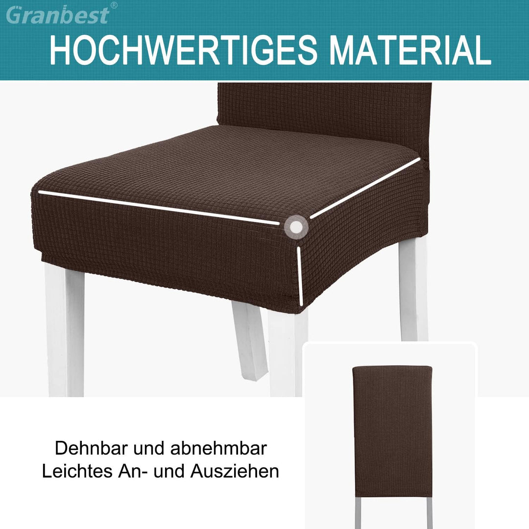 Granbest Premium Wasserdicht Esszimmerstuhl Abdeckungen Satz Von 6, Elastische Hohe Zurück Stuhlhuss
