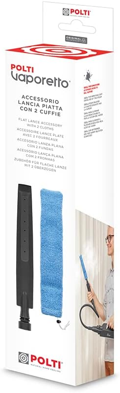 Polti Vaporetto PAEU0401 flache Zubehör-Lanze mit 2 Überzügen für die Reinigung von engen Stellen wi