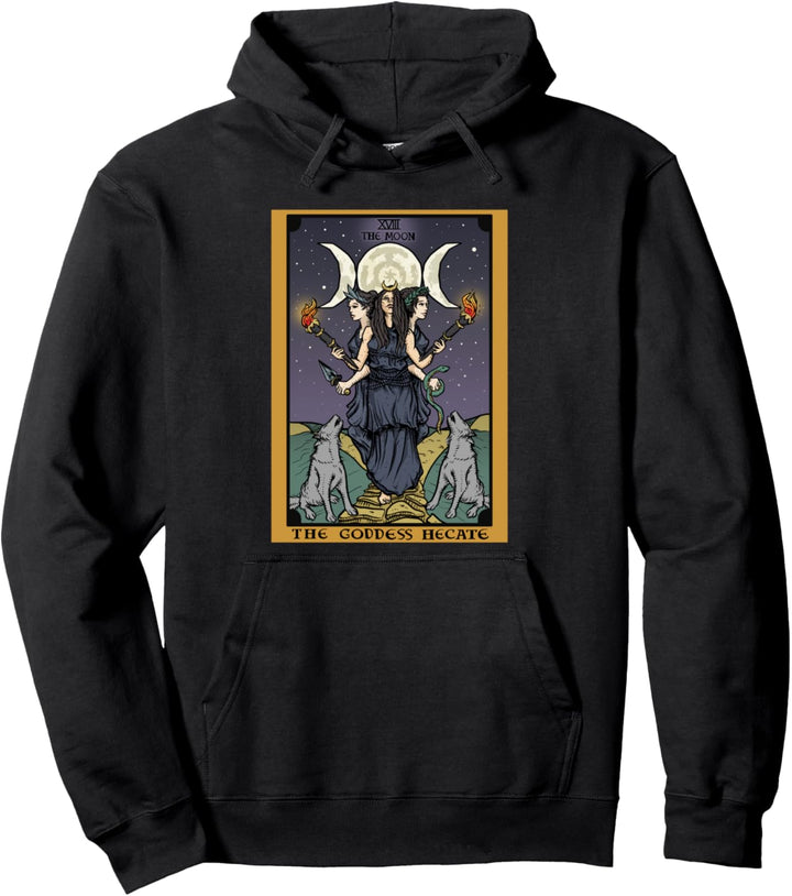 Hekate The Moon Tarotkarte Pagan Hexe Triple Moon Göttin Pullover Hoodie