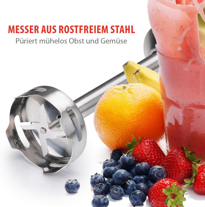 alpina Stabmixer HB6700F-N – Pürierstab mit Messbecher 700 ml – Hand Blender 1000 W – 2 Geschwindigk