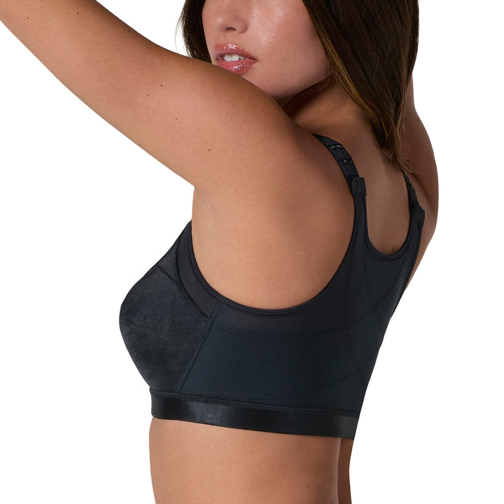 Leonisa Damen Haltungskorrektur BH, Sport BH mit Rücken Geradehalter Funktion 75B Schwarz, 75B Schwa