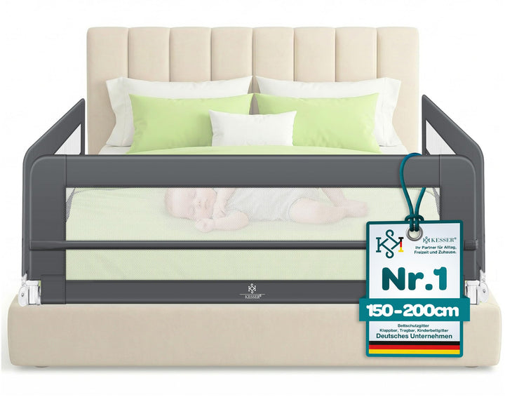 KESSER® Bettgitter 100 cm Bettschutzgitter Kinderbettgitter für Kinder Babybettgitter Klappbar, Trag