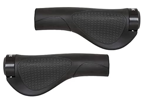 GORIX Ergo-Griffe für Fahrradlenker, für MTB, GX-D2 Schwarz, Schwarz
