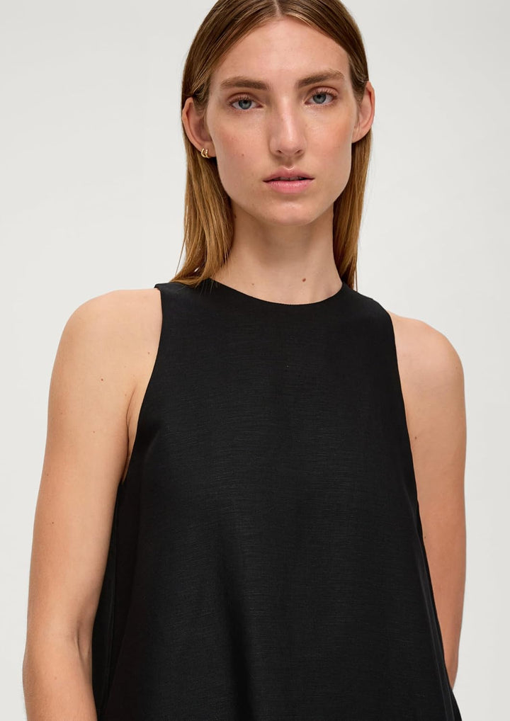 s.Oliver BLACK LABEL Damen Kleid kurz 46 Schwarz 9999, 46 Schwarz 9999