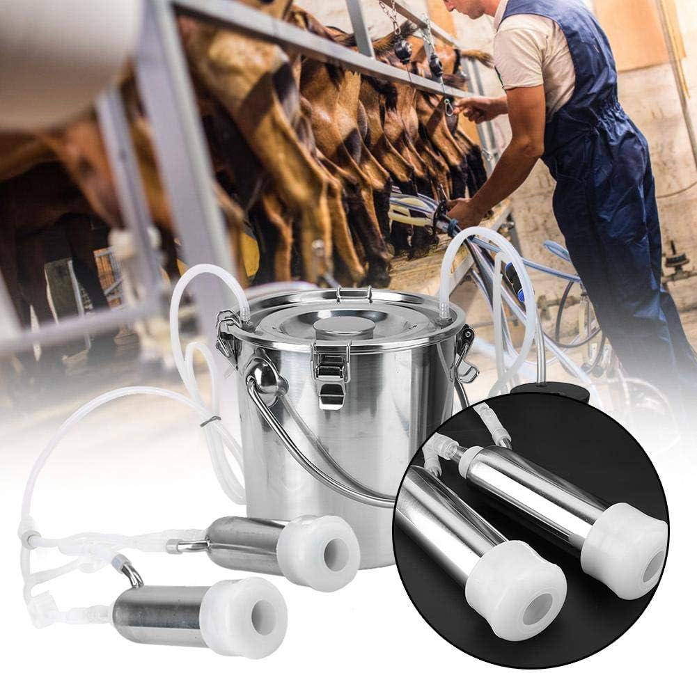 GOTOTOP 100-240V Melkmaschine für Kühe Ziegen Edelstahl Elektrisches System Melker Mini Haushaltsvak