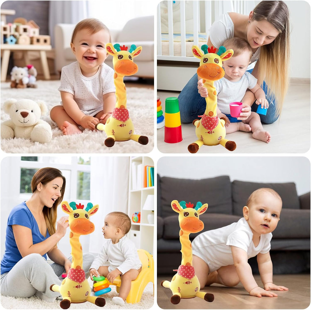Giraffe aus Plüsch, leuchtend und singend, singende Giraffe, Lichtfunktion und Sprachwiederholung, A