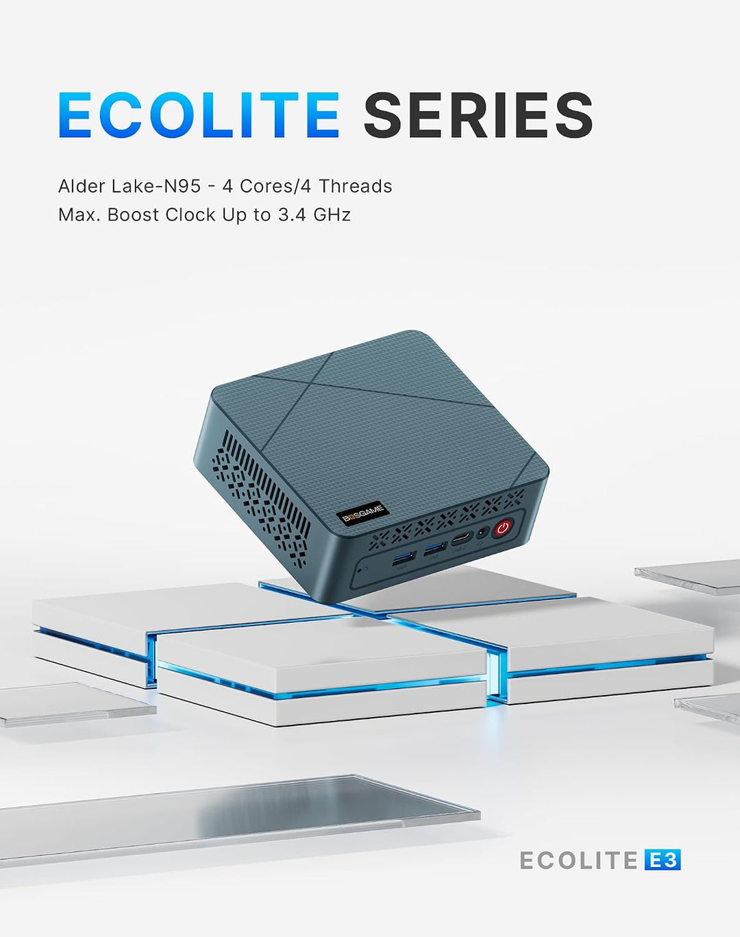 BOSGAME E2 Windows 11 Pro Business Mini-PC AMD Ryzen 5 3550H, 4 Kerne, 8 Threads, bis zu 3,7 GHz, 16