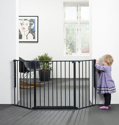 Baby Dan Konfigurationsgitter/Kaminschutzgitter Flex XL 90-278 cm, Anthrazit & Konfigurationsgitter
